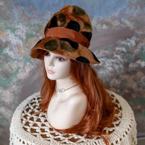 Vintage 1960s MR. JOHN Jr. Abstract Polka Dot Hat main image 7
